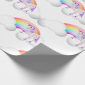 Rainbow Unicorn Magisch Niedlich Geschenkpapier (Ecke)