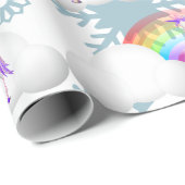 Rainbow Unicorn Magische Schneeflocken Niedlich Geschenkpapier (Rolleneckpunkt)