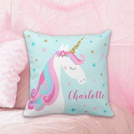 Rainbow Unicorn Magischer Glitzer Kissen