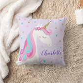 Rainbow Unicorn Magischer Glitzer Lila Kissen (Decke)