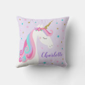 Rainbow Unicorn Magischer Glitzer Lila Kissen (Rückseite)