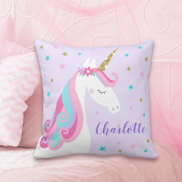 Rainbow Unicorn Magischer Glitzer Lila Kissen