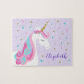 Rainbow Unicorn Magischer Glitzer Lila Puzzle (Horizontal)