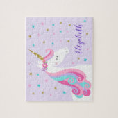 Rainbow Unicorn Magischer Glitzer Lila Puzzle (Vertikal)