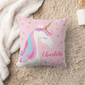 Rainbow Unicorn Magischer Glitzer Rosa Kissen (Decke)