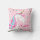 Rainbow Unicorn Magischer Glitzer Rosa Kissen (Rückseite)