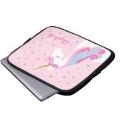 Rainbow Unicorn Magischer Glitzer Rosa Laptopschutzhülle (Vorne Knopf)