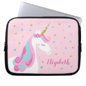 Rainbow Unicorn Magischer Glitzer Rosa Laptopschutzhülle (Vorderseite)