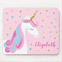 Rainbow Unicorn Magischer Glitzer Rosa Mousepad