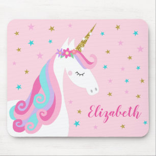 Rainbow Unicorn Magischer Glitzer Rosa Mousepad