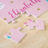 Rainbow Unicorn Magischer Glitzer Rosa Puzzle (Seite)