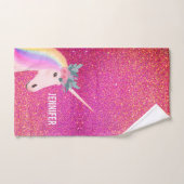 Rainbow Unicorn Magischer Rosa Glitzer Handtuch (Handtuch)