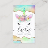 Rainbow Unicorn Makeup Lashes Visitenkarte (Vorderseite)