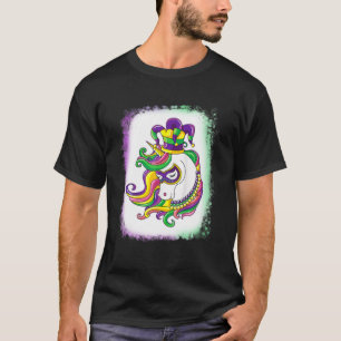 Rainbow Unicorn Mardi Gras Mask Kostümgeschenk T-Shirt