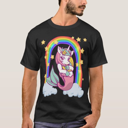 Rainbow unicorn Meerjungfrau T-Shirt (Vorderseite)