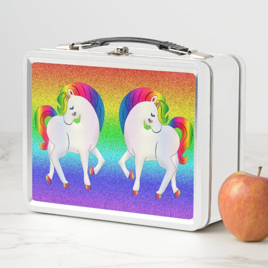 Rainbow Unicorn Metal Lunch Box (Beispiel)