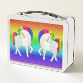 Rainbow Unicorn Metal Lunch Box (Rückseite)