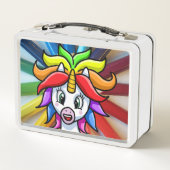 Rainbow Unicorn Metall Brotdose (Rückseite)