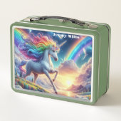 Rainbow Unicorn Metall Brotdose (Rückseite)
