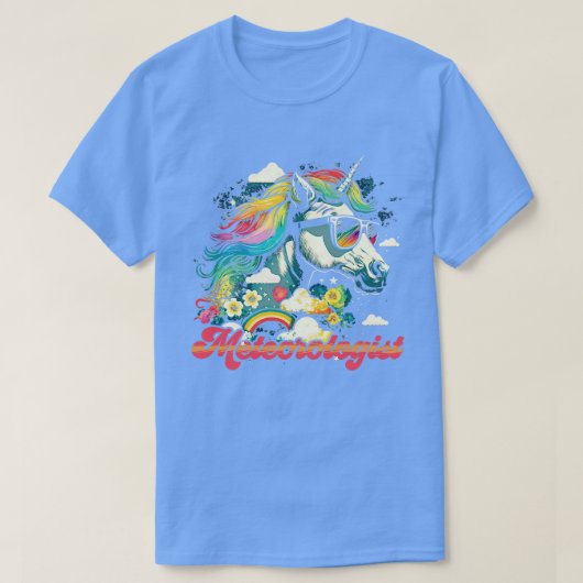 Rainbow Unicorn Meteorologe T-Shirt (Design vorne)