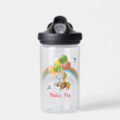 Rainbow Unicorn mit Balloon Monogram Name Trinkflasche (Vorne)