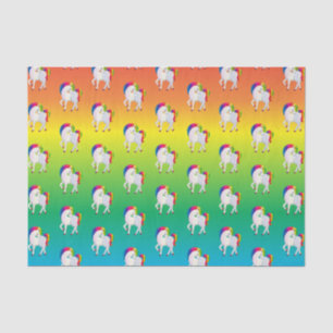 Rainbow Unicorn mit farbenprächtigem Hintergrund Seidenpapier