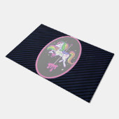 Rainbow Unicorn mit gestreifter Rückseite Fußmatte (Schrägansicht)