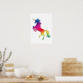 Rainbow Unicorn mit Gold Horn Poster (Küche)