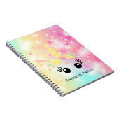 Rainbow Unicorn mit Herz | MIT MONOGRAMM Notizblock (Rechte Seite)