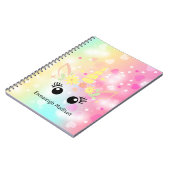 Rainbow Unicorn mit Herz | MIT MONOGRAMM Notizblock (Linke Seite)