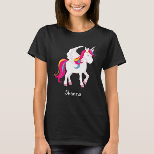Rainbow Unicorn mit Individuelle Name T-Shirt