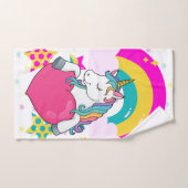 Rainbow Unicorn mit Sternen Badhandtuch Set (Handtuch)