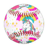 Rainbow Unicorn mit Sternen Baseball (Rückseite)