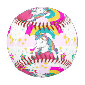Rainbow Unicorn mit Sternen Baseball (Vorderseite)