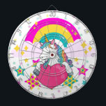 Rainbow Unicorn mit Sternen Dartscheibe<br><div class="desc">Rainbow Unicorn mit Sternen</div>