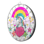Rainbow Unicorn mit Sternen Dartscheibe (Vorderseite rechts)