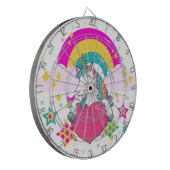 Rainbow Unicorn mit Sternen Dartscheibe (Vorderseite Links)