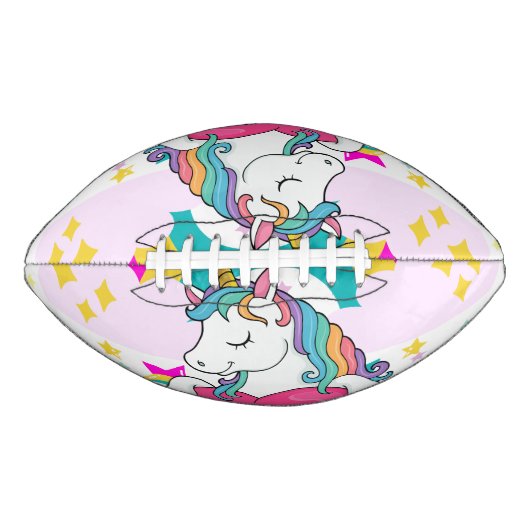 Rainbow Unicorn mit Sternen Football (Vorderseite)