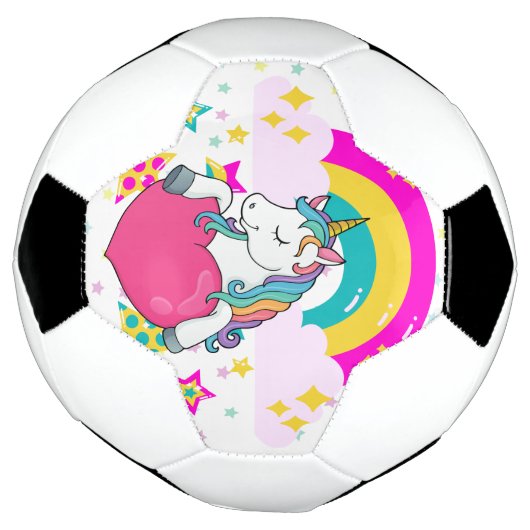 Rainbow Unicorn mit Sternen Fußball (Gedreht)