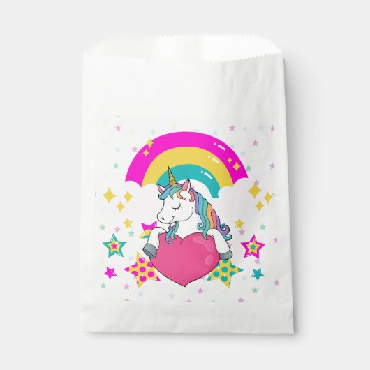 Rainbow Unicorn mit Sternen Geschenktütchen (Vorderseite)