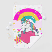 Rainbow Unicorn mit Sternen Golfhandtuch (Insitu)