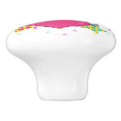 Rainbow Unicorn mit Sternen Keramikknauf (Seitenansicht)