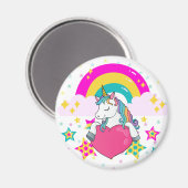 Rainbow Unicorn mit Sternen Magnet (Vorderseite/Rückseite)