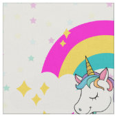 Rainbow Unicorn mit Sternen Stoff (Nahaufnahme)