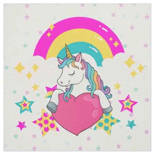 Rainbow Unicorn mit Sternen Stoff (Muster)