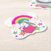 Rainbow Unicorn mit Sternen Untersetzer (angewinkelt)