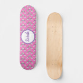 Rainbow Unicorn Muster Personalisierter Name Skateboard (Vorderseite)