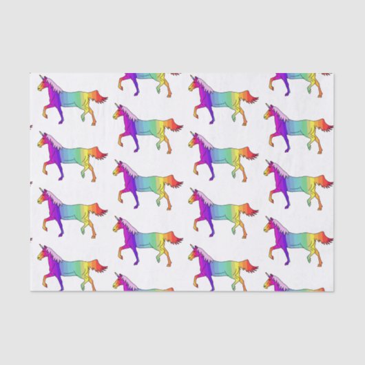 Rainbow Unicorn Muster Seidenpapier (Vorderseite)