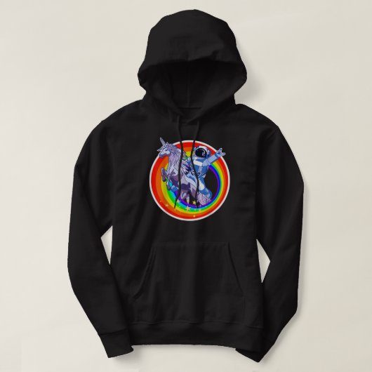Rainbow Unicorn NASA LGBT Spacema Hoodie (Design vorne)