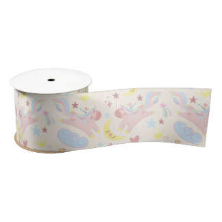 Rainbow Unicorn Niedlich Pastel fröhlich Satinband